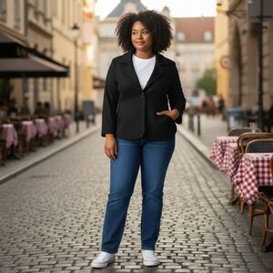 Nine West Women's V Neck Single Button Black Wool Blend Cardigan Collared M